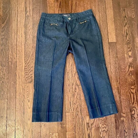 George Designs by Mark Eisen Denim Capri Sz 10 - Picture 1 of 11